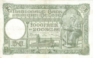 Belgium 1943.03.11. 1000Fr/200B T:II
