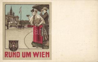 Sightseeing in Vienna by tram litho