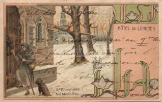Hotel de Londres Genova litho (EB)