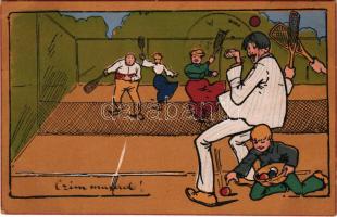 1907 Tenisz meccs / Tennis match, sport (EK)