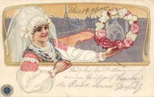 1900 Paris World Fair Russian folkwear litho (small tear EK)
