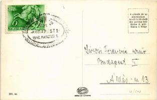 Budapest V. Szabadság tér, irredenta virágágyás + "1940 Vitéz Nagybányai Horthy Miklós Országlá...