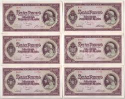 1945. 100P (6x) sorszámkövetők "E 051 011710 - E 051 011715" T:AU,XF hajtatlanok, több hajlás Adamo P18