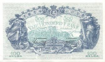Belgium 1943.10.11. 500Fr/100B T:II+ Csak egyszer hajtva, törve nem!