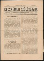 1926 A Kecskeméti szőlősgazda c. lap I. évf. 1., induló száma