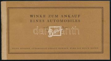 cca 1920 Buick automobilok képes reklámnyomtatványa 21 db automodell képével német nyelven - Winke zum Ankauf eines Automobiles. 30 p. / Picture advertisement for Buick cars with 21 pictures of car models in German