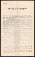 1909 Kner Izidor nyomdász autográf aláírása levélkivágáson mellékelve a nyomdája egyik nyomtatvány m...