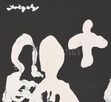 Drégely László (1932-1990): A három grácia. Vegyes technika, papír. Jelzett. Üvegezett fa keretben, ...