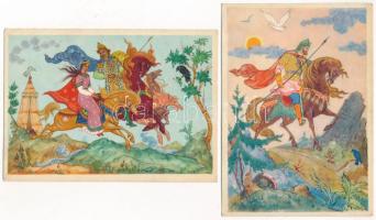 12 db MODERN szovjet művész képeslap: festmények / 12 modern Soviet art postcards: paintings