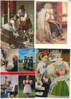 15 db MODERN magyar népviseletes motívum képeslap / 15 modern Hungarian folklore motive postcards