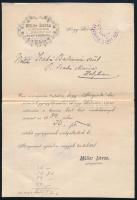 1890 2 db gyógyszertári fejléces számla: Nagykőrös Medveczky István kígyó gyógyszertára, Müller Istv...