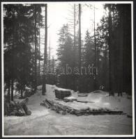 1938 Bad Hofgastein (Ausztria), tél a hegyekben, 3 db művészi fotó, 17,5x17 cm