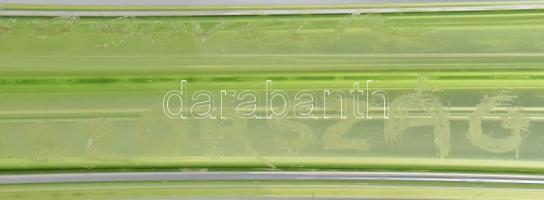 1942 Bombázási dátumokkal csiszolt üvegváza, "Oroszország - Bombázás aug 7-8, 11, 19, 26" ...