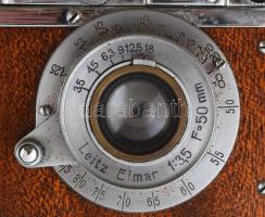Leica III. Wehrmacht No 17223 fényképezőgép Zorkij replika. Jó állapotban, bőr tokkal, krómozott fém...