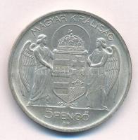 1939. 5P Ag "Horthy balra" T:AU patina Adamo P8.2