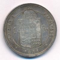 1881KB 1Ft Ag "Ferenc József / Középcímer" T:XF,VF patina Adamo M15