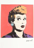 Andy Warhol (1928-1987): Lucille Ball. Ofszet litográfia, papír, jelzett a nyomaton. Kézzel sorszámozott: 42 /100, jelzett a nyomaton. Georges Israel editeur - Leo Castellli New York, szárazpecséttel, tanúsítvánnyal. Lapméret 39x59 cm / Ofset Lithography on paper, with certificate 36x36 cm, page size 39x59 cm