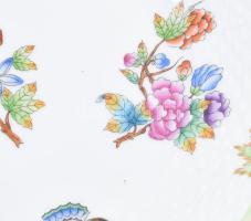 Herendi Viktória mintás süteményes tányér garnitúra, 6 db, jelzett, hibátlan, d: 21 cm