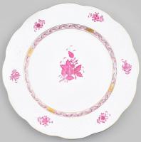 Herend lila Apponyi mintás kínálótál, jelzett, hibátlan, d: 28,5 cm