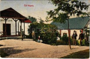 1924 Csíz, Csízfürdő, Kúpele Cíz; Orvoslak, étterem / doctor's house, restaurant (ázott / wet damage)