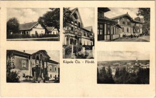 1929 Csíz, Csízfürdő, Kúpele Ciz; mozaiklap / multi-view poastcard