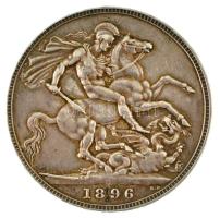Nagy-Britannia 1896. 1C Ag "Viktória" (28,24g) T:AU,XF patina Great Britain 1896. Crown Ag...