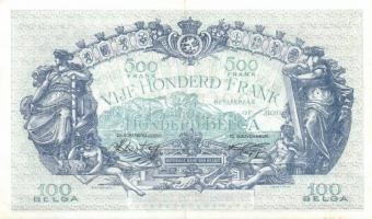 Belgium 1943.10.11. 500Fr/100B (2x) egymásutáni sorszámmal T:II+ Csak egyszer hajtva!