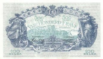 Belgium 1943.10.11. 500Fr/100B (2x) egymásutáni sorszámmal T: I-, II