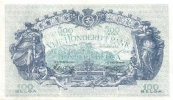 Belgium 1943.10.11. 500Fr/100B (2x) egymásutáni sorszámmal T:II+ Csak egyszer hajtva!