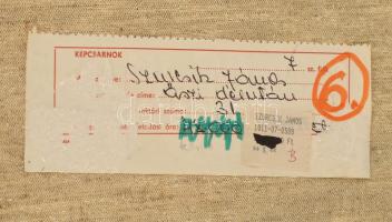 Szurcsik János (1931-): Őszi délután. Olaj, vászon, jelezve jobbra lent (Szurcsik 986), hátoldalán K...