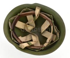 cca 1950/60 Jugoszlávia, rohamsisak, kopással, de összességében jó állapotban, 29x22 cm