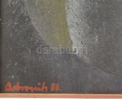 Dobrovits Ferenc (1941-1988): Napraforgók. Olaj, farost, jelezve balra lent. Hátoldalán autográf fel...