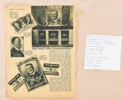 "Felvidék vissza" offset emléknyomat, hajtásnyommal, cca 27x60 cm, üvegezett keretben, ker...