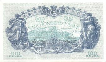 Belgium 1943.10.11. 500Fr/100B (2x) egymásutáni sorszámmal T:II+ Csak egyszer hajtva!