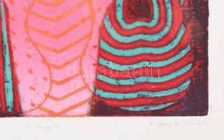 A Cheng Yan Heung (-): Couples, 1990. Szitanyomat, papír, jelzett, számozott (2/30). Üvegezett faker...