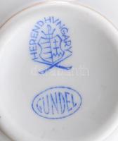 Herendi csésze, alján Gundel felirattal, kopott, jelzett, m: 5 cm
