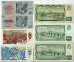 Csehszlovákia 1961. 100K (3x) az egyik szlovák bélyeggel + 1970. 20K (2x) + 1986. 10K + 1988. 20K T:...