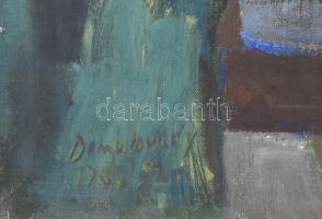 Dombrovszky Szaniszló (1928-2004): Csendélet. Olaj, vászon, jelezve balra lent, hátoldalán Képcsarno...