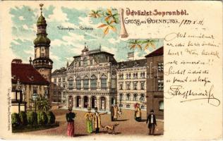 1899 (Vorläufer!!!) Sopron, Oedenburg; Városház. Ludwig Kummert No. 69. Art Nouveau, litho (EK)