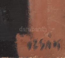 Izsák József (1929-2007): Csendélet. Olaj, farost. Jelezve jobbra lent. Hátoldalán Képcsarnok Vállal...