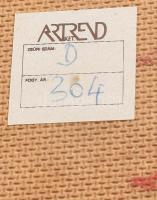 Izsák József (1929-2007): Csendélet. Olaj, farost. Jelezve jobbra lent. Hátoldalán Képcsarnok Vállal...