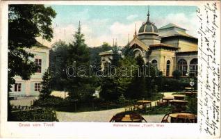 1908 Wien, Vienna, Bécs; Gruss vom Wallner's Meierei "Tivoli" / restaurant (EK)