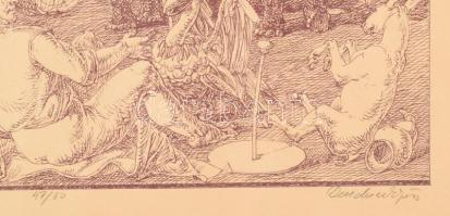 Duschanek János (1947-2013): A mocsár angyala. Szitanyomat , papír, jelzett, számozott: 47/50, 31×46...