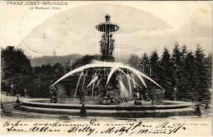 1903 Graz, Franz Josef-Brunnen im Stadtpark (EK)