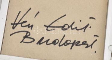 Vén Edit (1937-): Virágcsokor csendélet. Zománcfesték, csempe, jelzett, keretezve, 14.5x14.5 cm