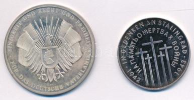 Németország DN "Sztálingrád emlékére" peremen jelzett Ag emlékérem (20,07g/0.999/40mm) + D...