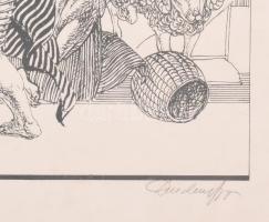 Duschanek János (1947-2013): Akhilleusz látogatása. Szitanyomat, papír, jelzett, számozott: 50/18, 3...