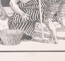 Duschanek János (1947-2013): Akhilleusz látogatása. Szitanyomat, papír, jelzett, számozott: 50/18, 3...