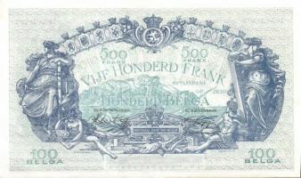 Belgium 1943.10.11. 500Fr/100B (2x) egymásutáni sorszámmal T:II+ Csak egyszer hajtva!