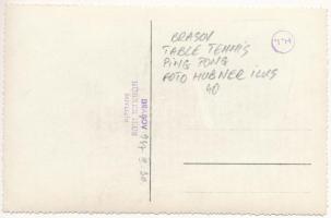 1937 Brassó, Kronstadt, Brasov; asztalitenisz / table tennis, ping-pong. Hübner Ilus photo